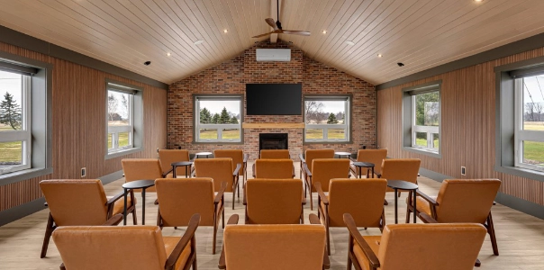 Conference room with theatre-style seating for presentations and workshops